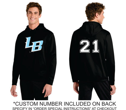2025 Blues Baseball Performance Hoodie CUSTOM NUMBER INCLUDED (BLACK F244 Unisex)