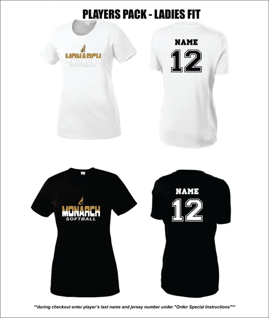 Monarch Softball PLAYER PACKS - LADIES FIT 2025
