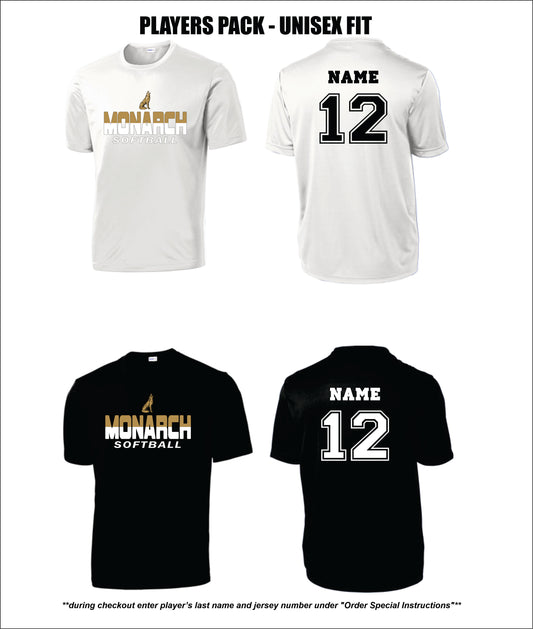 Monarch Softball PLAYER PACKS - UNISEX FIT 2025