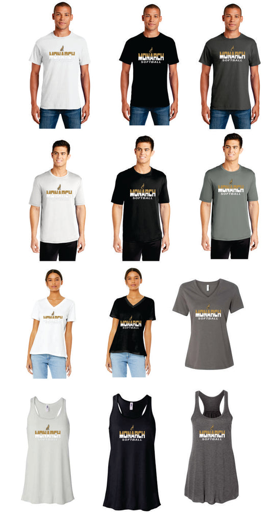 Monarch Softball Fanwear Short Sleeves and Tanks