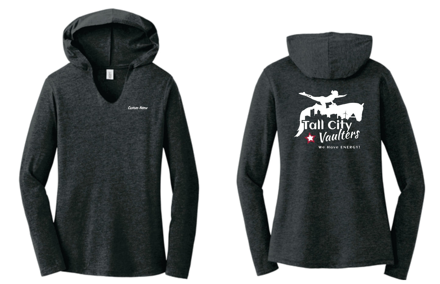 Tall City Vaulters Women's Specialty Lightweight Hooded Shirt, Custom Name INCLUDED