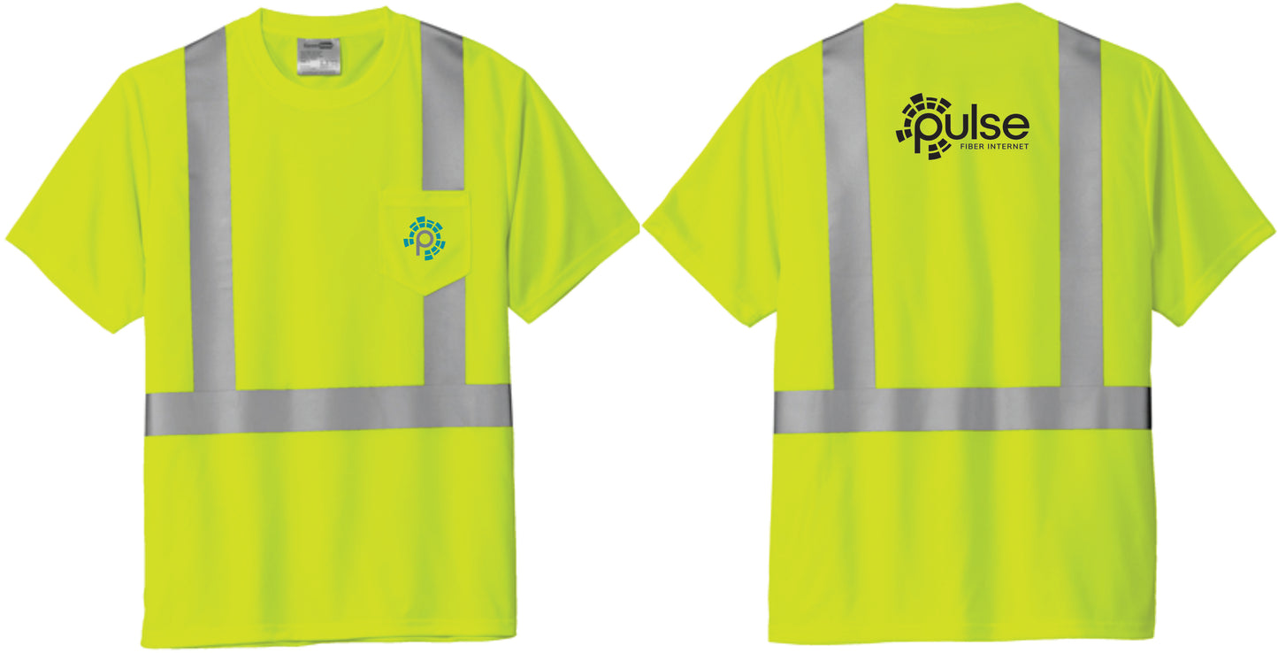 Pulse Unisex Safety Yellow CornerStone ANSI 107 Class 2 Mesh Tee (Short and Long Sleeve Options Available)