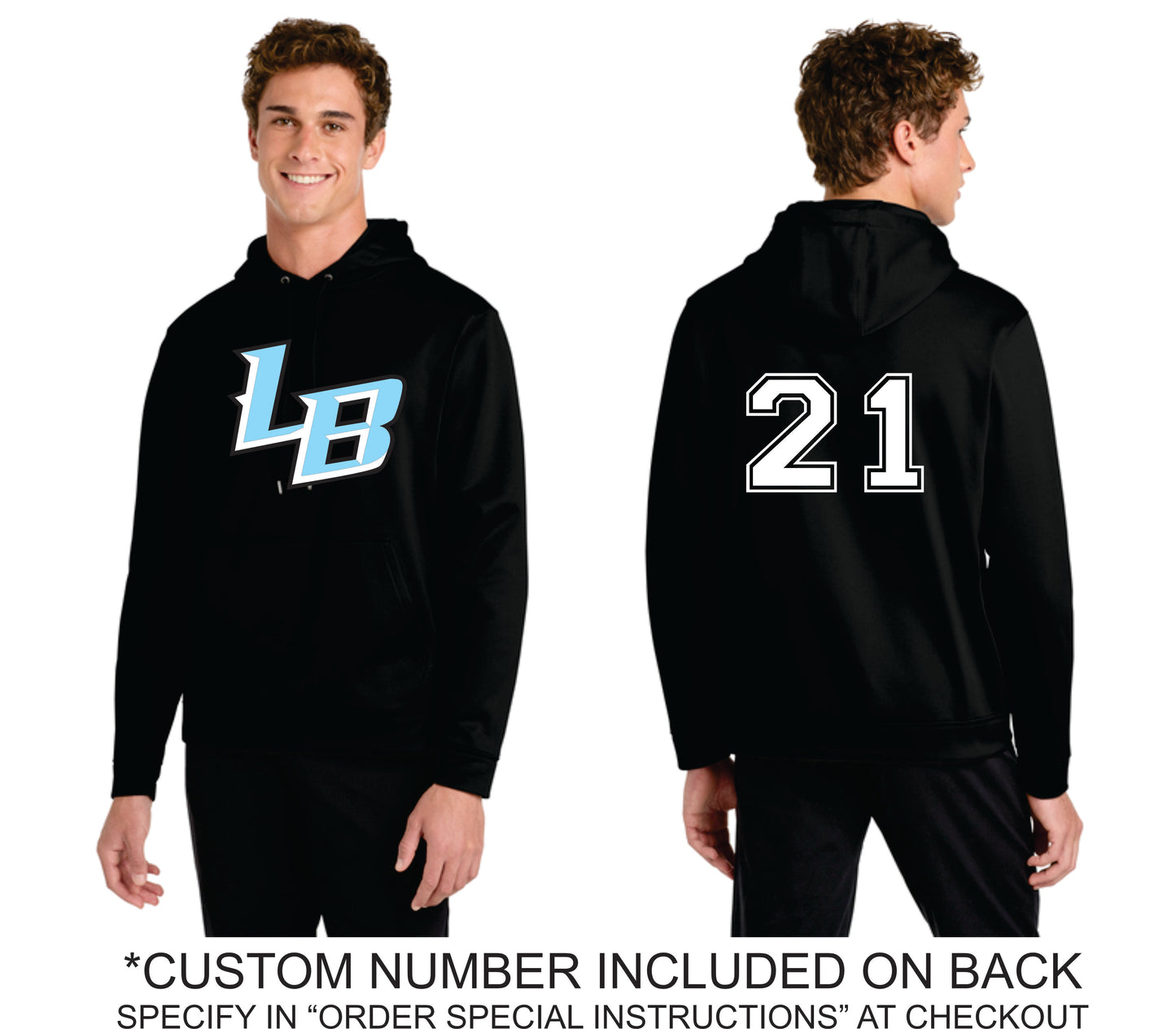 2025 Blues Baseball Performance Hoodie CUSTOM NUMBER INCLUDED (BLACK F244 Unisex)
