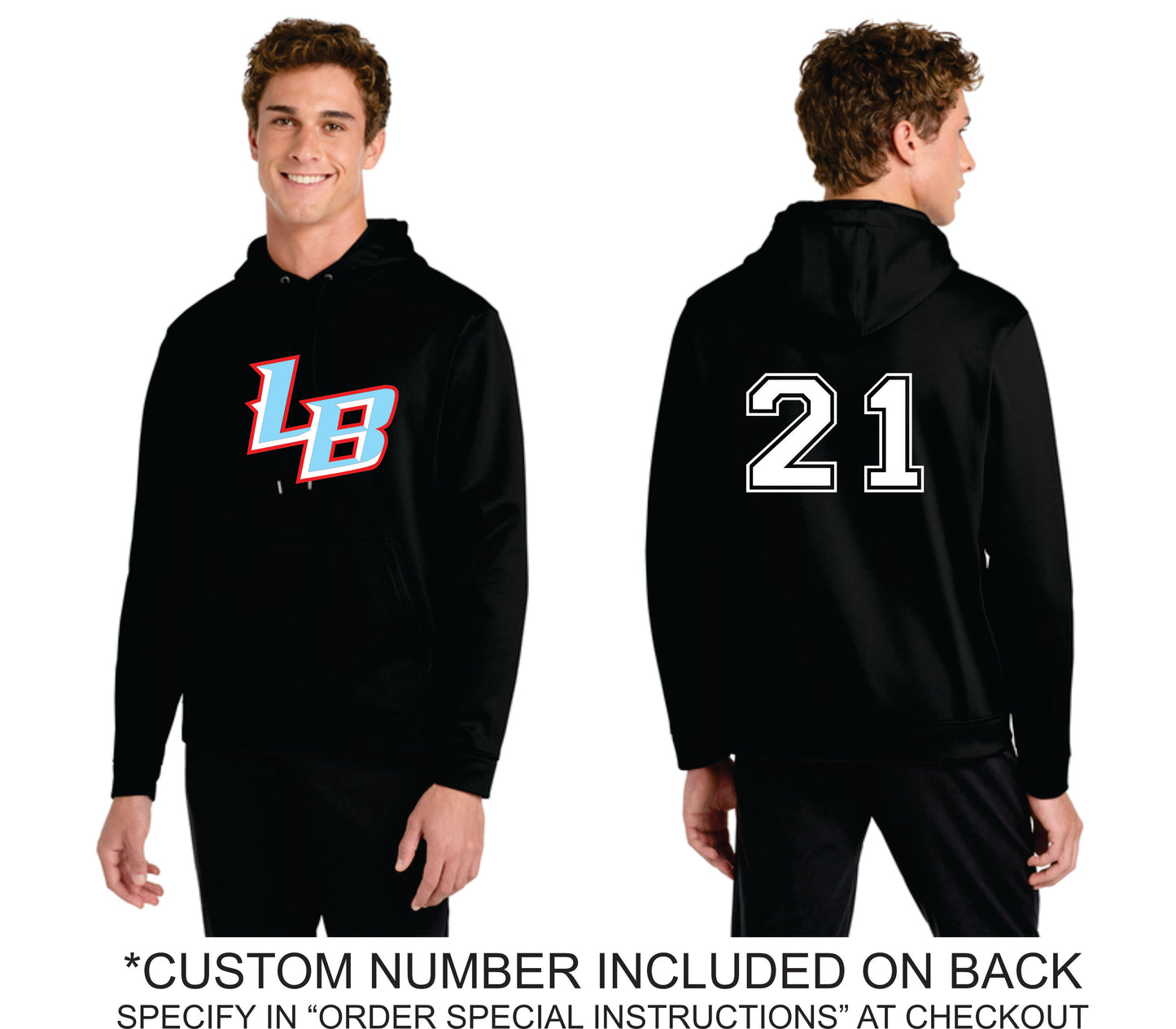 2026 Blues Baseball Performance Hoodie CUSTOM NUMBER INCLUDED (BLACK F244 Unisex)