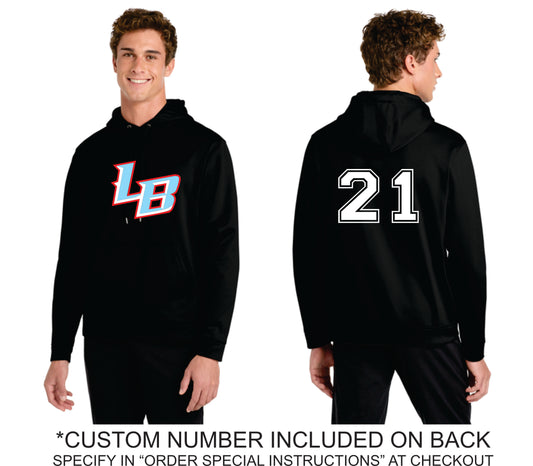 2026 Blues Baseball Performance Hoodie CUSTOM NUMBER INCLUDED (BLACK F244 Unisex)