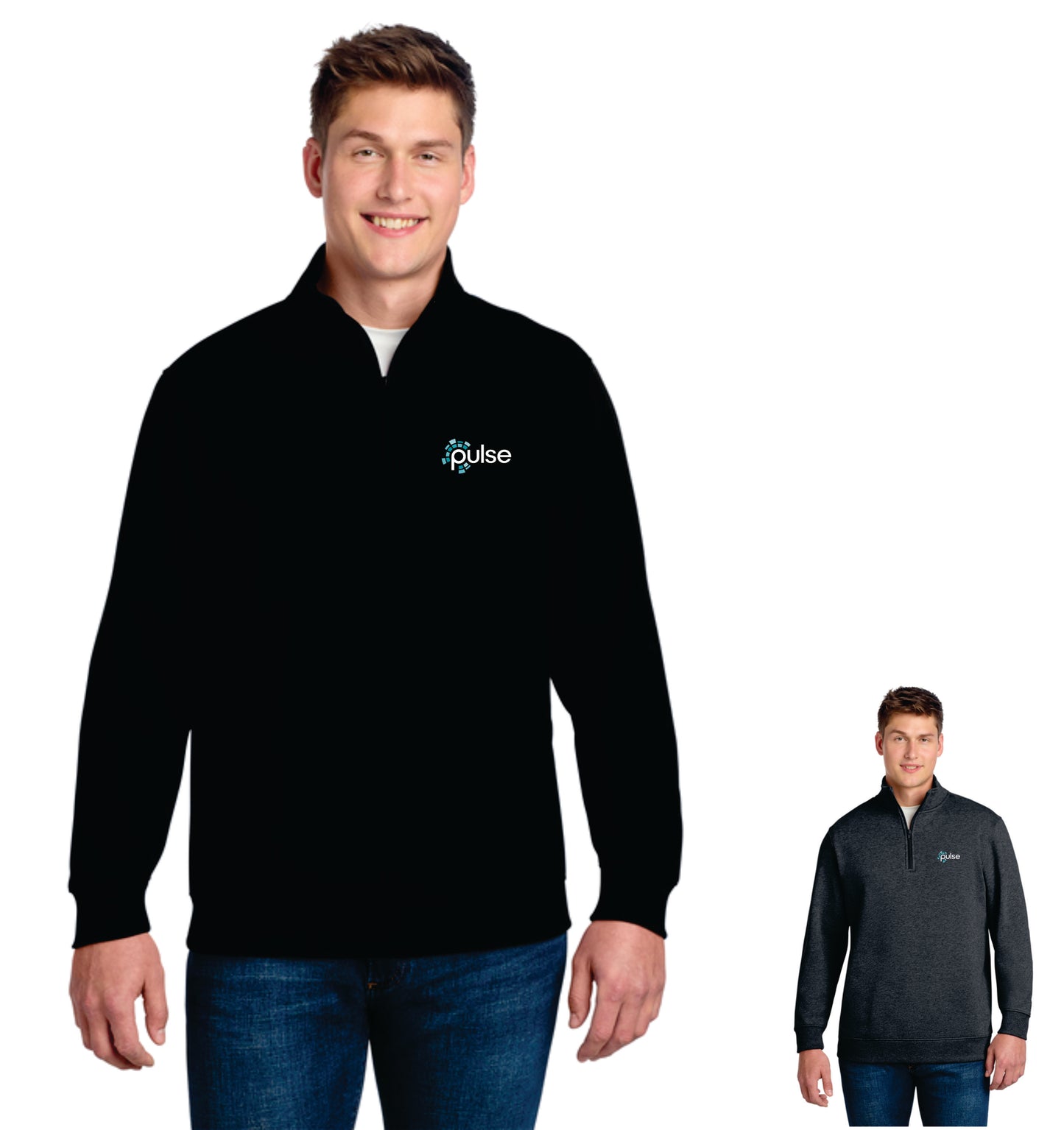 Pulse Unisex 1/4 Zip Long-Sleeve Sweatshirt Cotton/Polyester Blend (ST253)