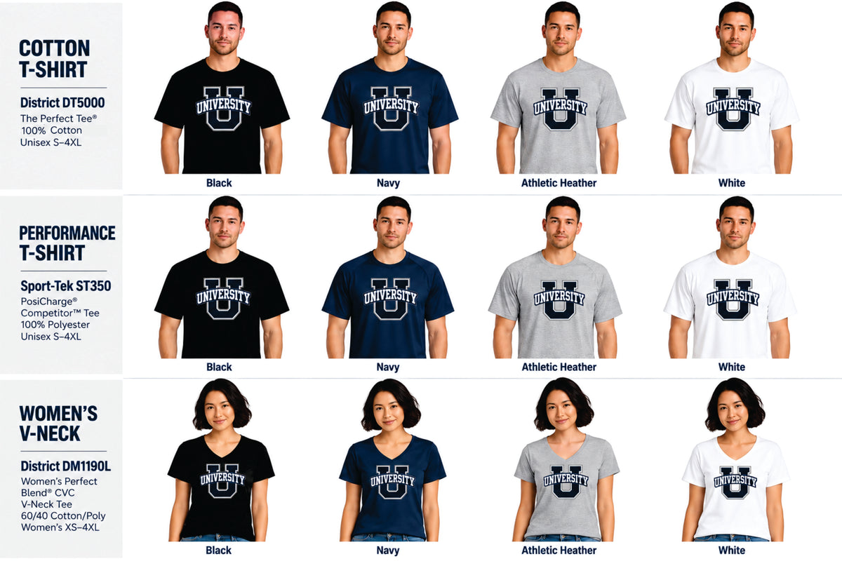 University U Logo T-shirts