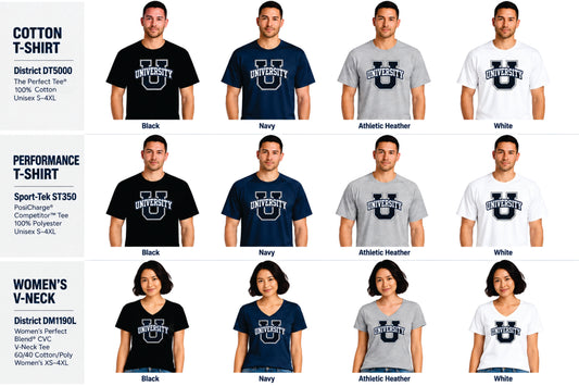 University U Logo T-shirts