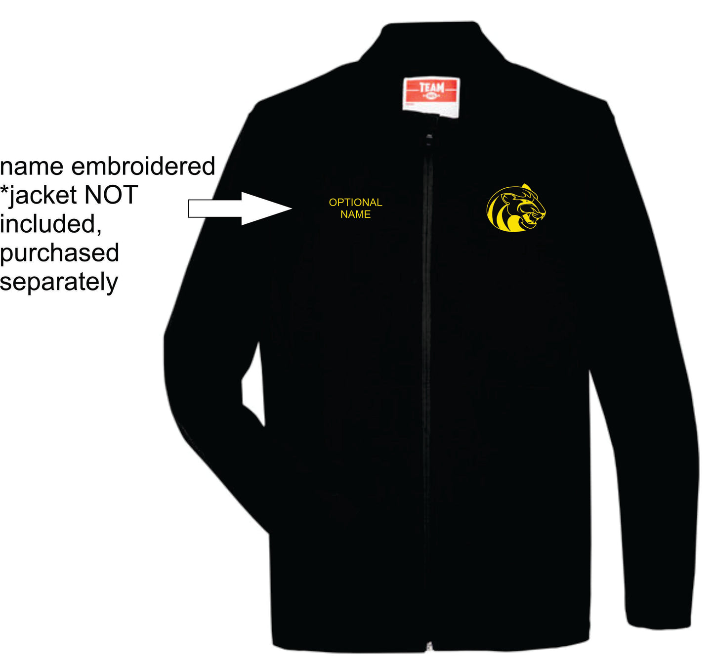 Add Embroidered name to front chest