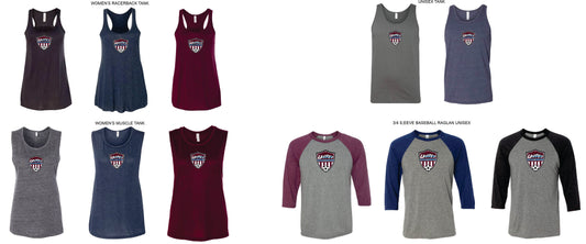 United Soccer Club BELLA + CANVAS Tanks & Baseball Raglan